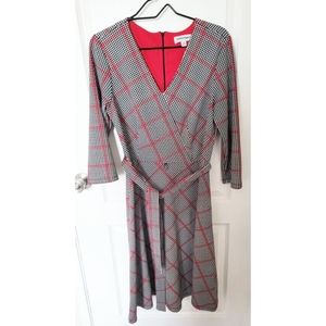 Plaid Houndstooth 3/4 Sleeve Stretchy Vintage Inspired Dress Shelby + Palmer